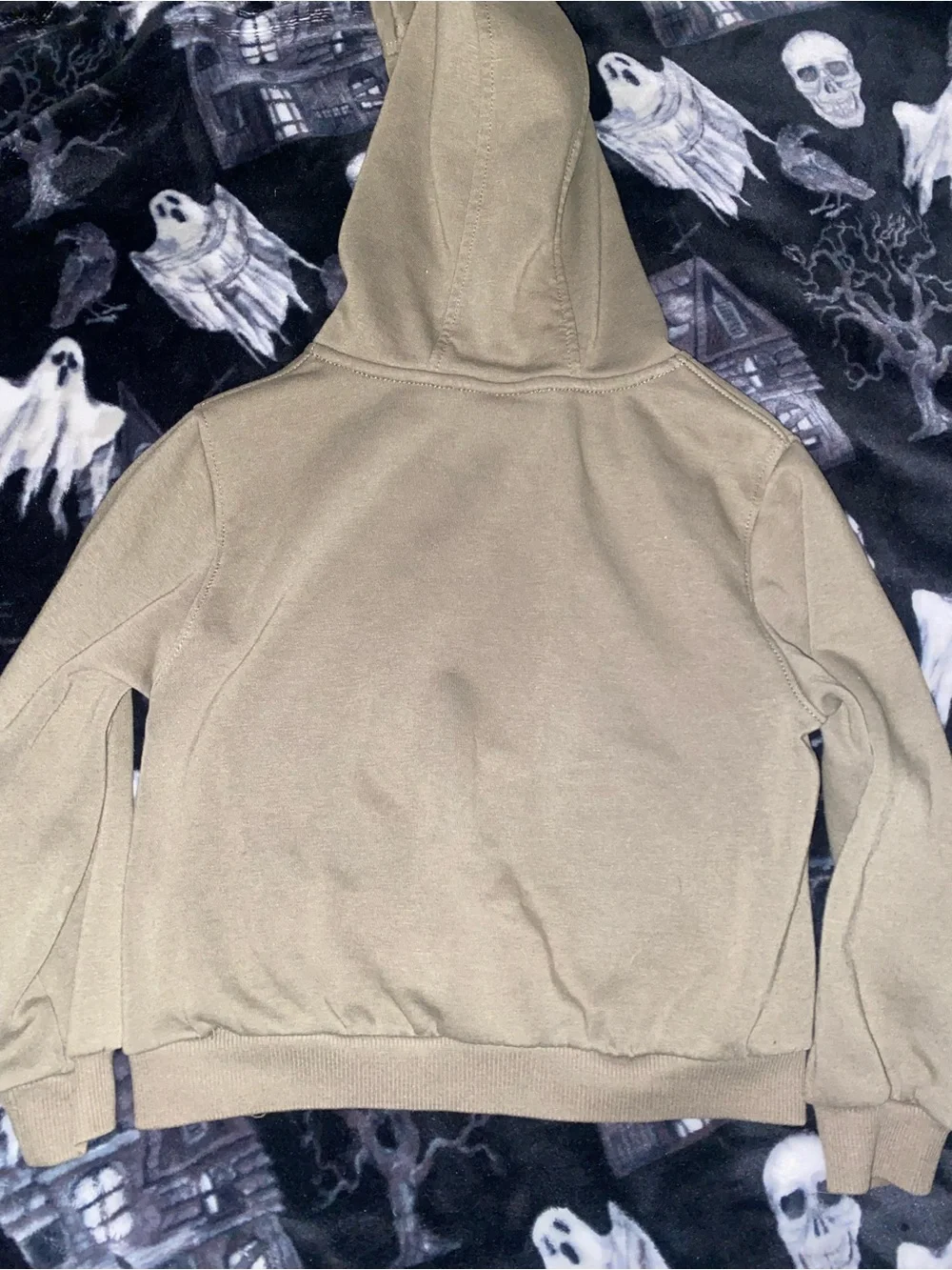 Nike Kids Olive Green Hoodie with Orange Gradient Logo